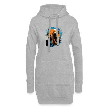 Basketball Freak Logo - Hoodie-Kleid - Grau meliert - Vorne
