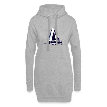 Segeln Segelsport Segelboot Segler Segelschiff - Hoodie-Kleid - Grau meliert - Vorne