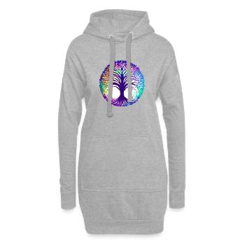 Lebensbaum Yoga Meditation Baum des Lebens - Hoodie-Kleid - Grau meliert - Vorne