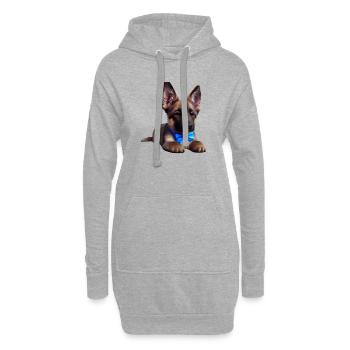 Costume de chiot de chien Propriétaire de chien de berger allemand - Sweat-shirt à capuche long Femme - gris chiné - Devant
