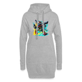 Evil Robot Série 008 - Sweat-shirt à capuche long Femme - gris chiné - Devant