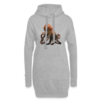 La pieuvre est une créature marine fascinante - Sweat-shirt à capuche long Femme - gris chiné - Devant