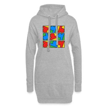 Moda modèle 110623 - Sweat-shirt à capuche long Femme - gris chiné - Devant