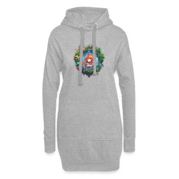 Mignonne fille d’anime et de manga de conte de fées - Sweat-shirt à capuche long Femme - gris chiné - Devant