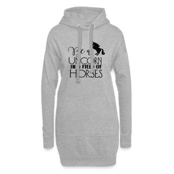 Be a Unicorn in a Field of Horses - Hoodie Dress - heather grey - Front
