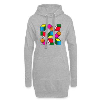 Modèle Moda 110623 2 - Sweat-shirt à capuche long Femme - gris chiné - Devant