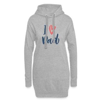 J’aime papa - Sweat-shirt à capuche long Femme - gris chiné - Devant
