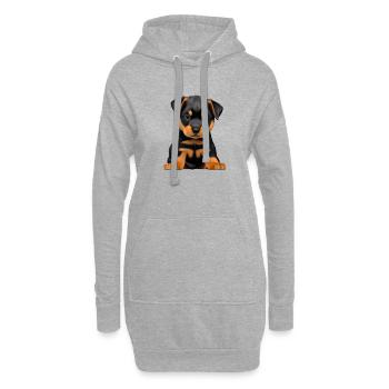 Rottweiler Chien Rottweiler Chiot Chiens Chiot - Sweat-shirt à capuche long Femme - gris chiné - Devant