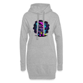 Böser Roboter Serie 009 - Hoodie-Kleid - Grau meliert - Vorne