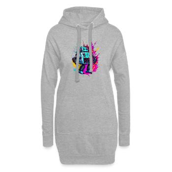 Evil Robot Series 010 - Hoodie-Kleid - Grau meliert - Vorne