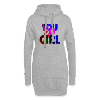 du gehst girl power frauen mädchen feminismus zitate frau - Hoodie-Kleid - Grau meliert - Vorne