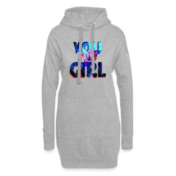 du gehst girl power frauen mädchen feminismus zitate frau - Hoodie-Kleid - Grau meliert - Vorne