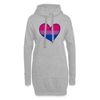 Bisexual pride heart - Hoodie-Kleid - Grau meliert - Vorne