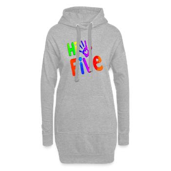 High Five Stil Cool Hand Witz Spruch Hit Trend - Hoodie-Kleid - Grau meliert - Vorne