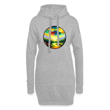 Malerei eines Ufos im Gebirge - Hoodie-Kleid - Grau meliert - Vorne