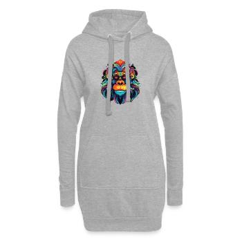 Orang-outan - Sweat-shirt à capuche long Femme - gris chiné - Devant
