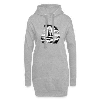 Marin voilier voilier voilier voilier voilier - Sweat-shirt à capuche long Femme - gris chiné - Devant