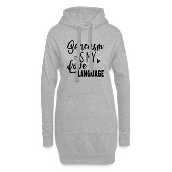 Le sarcasme est mon amour Langue - Sweat-shirt à capuche long Femme - gris chiné - Devant