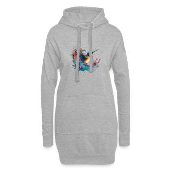 Geai Moqueur Mutlicolore - Sweat-shirt à capuche long Femme - gris chiné - Devant
