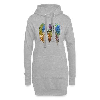 Stylo - Sweat-shirt à capuche long Femme - gris chiné - Devant