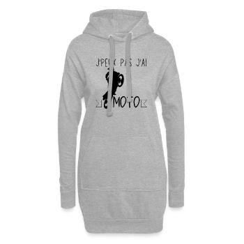 J peux pas j ai moto - Sweat-shirt à capuche long Femme - gris chiné - Devant