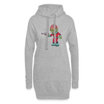 Alien maléfique avec un pistolet spatial - Sweat-shirt à capuche long Femme - gris chiné - Devant