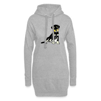 Labrador propriétaire chiot Labrador Retriever - Sweat-shirt à capuche long Femme - gris chiné - Devant