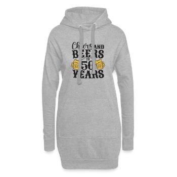 Cheers and Beers for 50 Years - Hoodie-Kleid - Grau meliert - Vorne