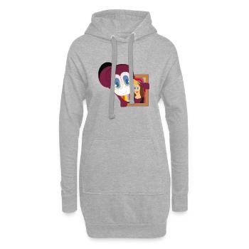 VOLEUR DE SOURIRE - Sweat-shirt à capuche long Femme - gris chiné - Devant
