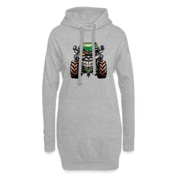 Un tracteur sinistre reflète la colère des agriculteurs - Sweat-shirt à capuche long Femme - gris chiné - Devant