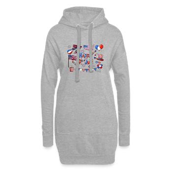 Joyeux 4 juillet - Sweat-shirt à capuche long Femme - gris chiné - Devant