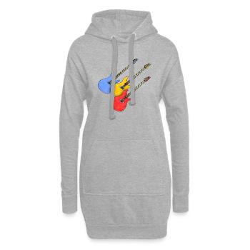 Guitares - Sweat-shirt à capuche long Femme - gris chiné - Devant