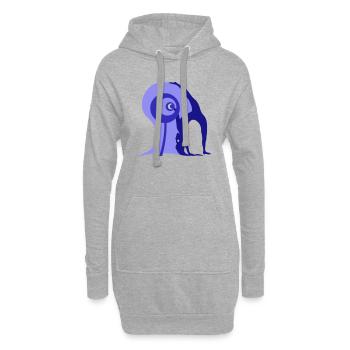 Justification. Manipulation de la perception - Sweat-shirt à capuche long Femme - gris chiné - Devant