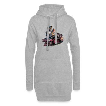 Die Dampflokomotive ist Stück Geschichte - Hoodie-Kleid - Grau meliert - Vorne