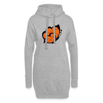 Modèle - Sweat-shirt à capuche long Femme - gris chiné - Devant