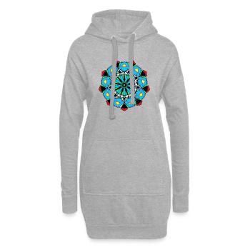 Modèle - Sweat-shirt à capuche long Femme - gris chiné - Devant