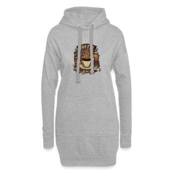 Kaffee ist immer eine gute Idee - Hoodie-Kleid - Grau meliert - Vorne