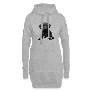 Labrador propriétaire chiot Labrador Retriever - Sweat-shirt à capuche long Femme - gris chiné - Devant
