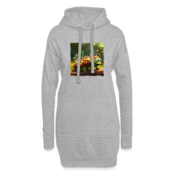 süße Raupe - Hoodie-Kleid - Grau meliert - Vorne