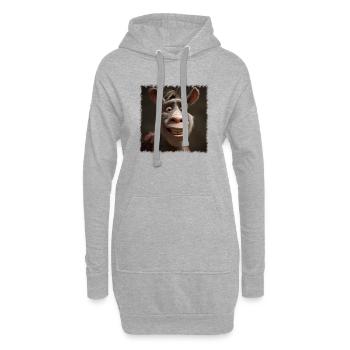 cul fou - Sweat-shirt à capuche long Femme - gris chiné - Devant