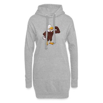 Caractère d’aigle fort - Sweat-shirt à capuche long Femme - gris chiné - Devant