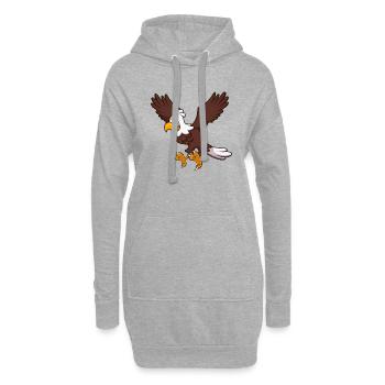Personnage de Flying Eagle - Sweat-shirt à capuche long Femme - gris chiné - Devant
