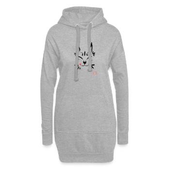 Kitsune Maske - Hoodie-Kleid - Grau meliert - Vorne