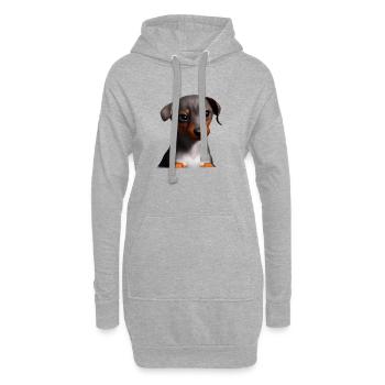 Propriétaires de chiens Chiens teckel Chien Dachshund chiot - Sweat-shirt à capuche long Femme - gris chiné - Devant