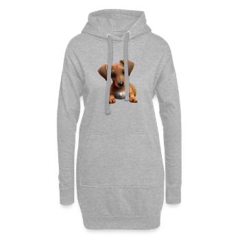 Hund Dachshund Hunde Dackelwelpe Hundehalter - Hoodie-Kleid - Grau meliert - Vorne