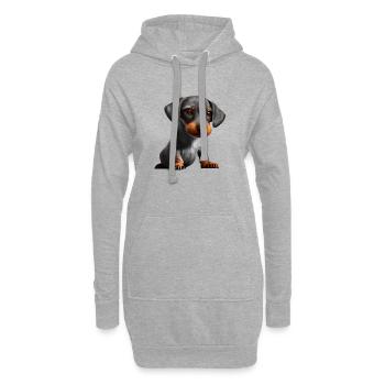 Teckel chiot Chien teckel Chiens Propriétaires de chiens - Sweat-shirt à capuche long Femme - gris chiné - Devant