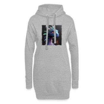 dragon cool - Sweat-shirt à capuche long Femme - gris chiné - Devant