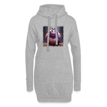 niedliches Hippo - Hoodie-Kleid - Grau meliert - Vorne