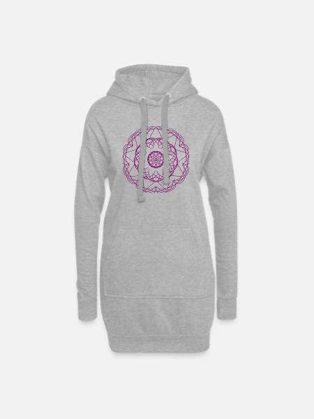 Muster - Hoodie-Kleid - Grau meliert