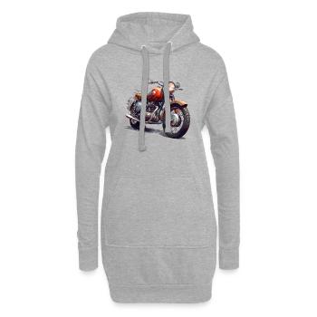 Motorrad Fahren ist ein Lebensgefühl - Hoodie-Kleid - Grau meliert - Vorne